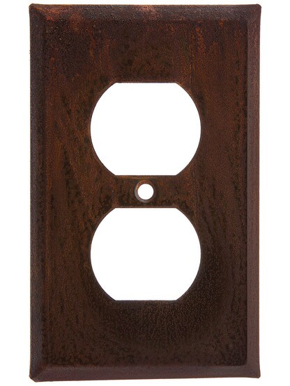 Country Tin Single Duplex Cover Plate in Rustic Tin.